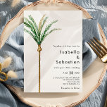 Palm Tree Destination Faire-part de mariage simple<br><div class="desc">Cette destination de palmiers design simple dispose de palmiers tropicaux aquarelles sur un arrière - plan blanc éclatant qui évoque l'ambiance rêvée d'un mariage de destination. ce design rayonne sur l'amour des rivages sablonneux et des palmiers balançoires, parfait pour les couples à la recherche d'une célébration vraiment inoubliable. Pour une...</div>