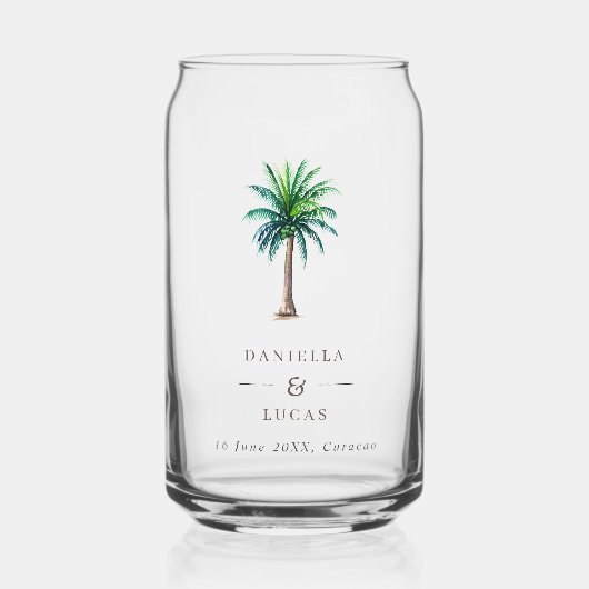 Palm Tree Destination Mariage Noms et Date (Recto)