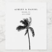 Palm Tree Destination Mariage Plage Vin Étiquette (Étiquettes simples)