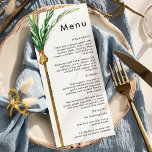 Palm Tree Destination Wedding Menu Plat<br><div class="desc">Ce palmier destination mariage plat design présente des palmiers tropicaux aquarelles sur un arrière - plan blanc éclatant qui évoque l'ambiance rêvée d'un mariage de destination. ce design rayonne sur l'amour des rives de sable et des palmiers balançoires, parfait pour les couples à la recherche d'une célébration vraiment inoubliable. Pour...</div>