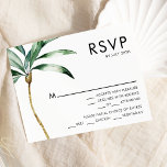 Palm Tree Destination Wedding Menu RSVP<br><div class="desc">Ce palmier destination mariage menu rsvp design dispose de palmiers tropicaux aquarelles sur un arrière - plan blanc éclatant qui évoque l'ambiance rêvée d'un mariage de destination. ce design rayonne l'amour des rivages de sable et des palmiers balançoires, parfait pour les couples à la recherche d'une célébration vraiment inoubliable. Pour...</div>