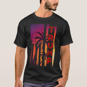 Palm Tree Distressed American Flag at Suns T-shirt