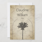 Palm Tree Elegante bruiloft repetitie diner Kaart (Voorkant)