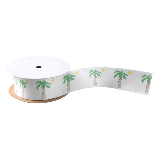 Palm Tree en Beach Sun Fun Island Cartoon Lint (Spoel)