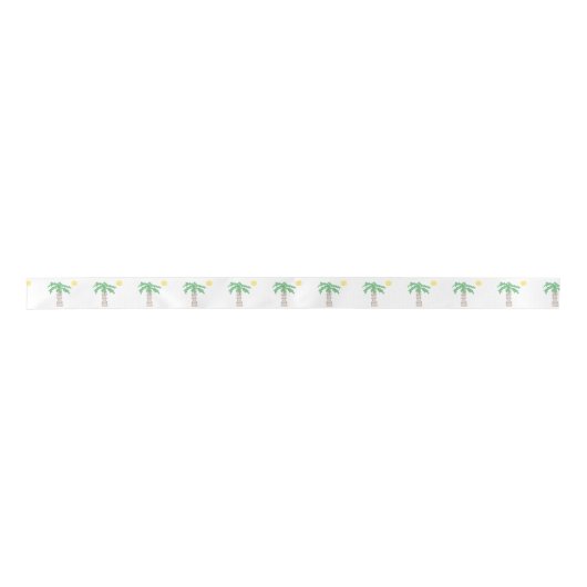 Palm Tree en Beach Sun Fun Island Cartoon Lint (Voorkant)