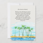 Palm Tree en Beach Weddenschap Kaart (Achterkant)
