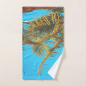 Palm Tree Feuille Turquoise Sky (Serviette à main)