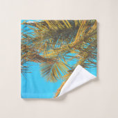 Palm Tree Feuille Turquoise Sky (Gant de toilette)