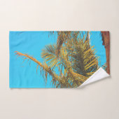 Palm Tree Feuille Turquoise Sky (Serviette à main)