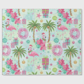 Palm Tree Flamingo Tropical Vibes Cadeaupapier (Vlak)