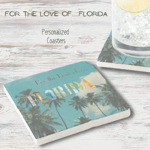 Palm Tree Florida Beach Stone Onderzetter