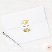 Palm Tree Foliage Gold Foil Leaf Weddenschap Bedan Ronde Sticker (Envelop)