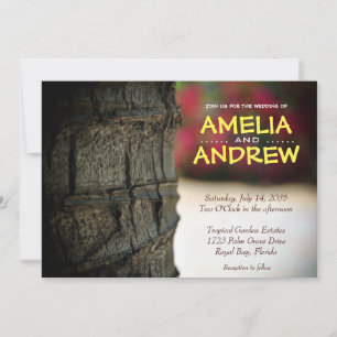 Palm Tree Garden Tropical Wedding Kaart