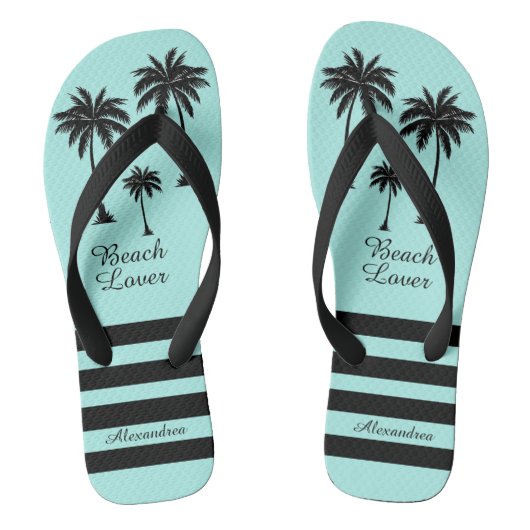 Palm Tree gepersonaliseerde strandliefhebber Teenslippers (Voetbed)