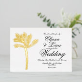 Palm Tree Gold Black Summer Weddenschap geperst Folie Uitnodiging (Staand Voorkant)