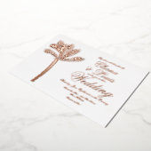 Palm Tree Gold Summer Weddenschap geperst Folie Uitnodiging (Gedraaid)