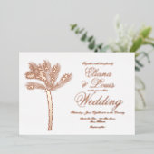 Palm Tree Gold Summer Weddenschap geperst Folie Uitnodiging (Staand Voorkant)