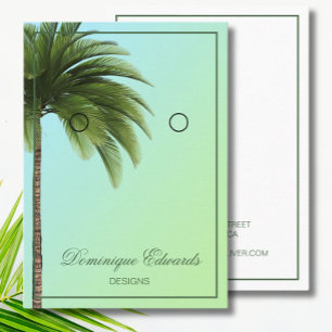 Palm Tree Green Earring Display Visitekaartje