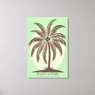 Palm Tree Guest Book Canvas - 150 ruimtes Afdruk