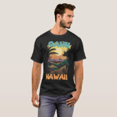 Palm tree Hawaii Oahu Vacation Beach Ocean T-shirt (Voorkant volledig)