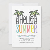 Palm Tree Hello Summer Invitation (Devant)