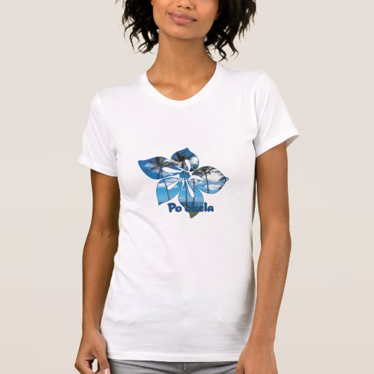 "Palm Tree Hibiscus" Dames T-shirt (Voorkant)