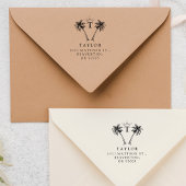 Palm-tree  Initiaal & het Adres van de Terugkeer v Rubberstempel