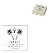 Palm-tree  Initiaal & het Adres van de Terugkeer v Rubberstempel (Gestempeld)