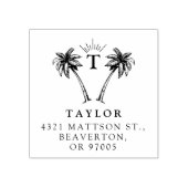 Palm-tree  Initiaal & het Adres van de Terugkeer v Rubberstempel (Afrduk)