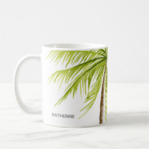 Palm Tree Island Beach Monogram Koffiemok
