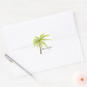 Palm Tree Island Beach Tropisch Modern Dank u Ronde Sticker (Envelop)
