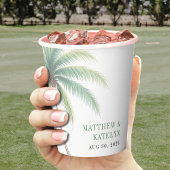 Palm Tree Island Destination Green Wedding Papieren Bekers