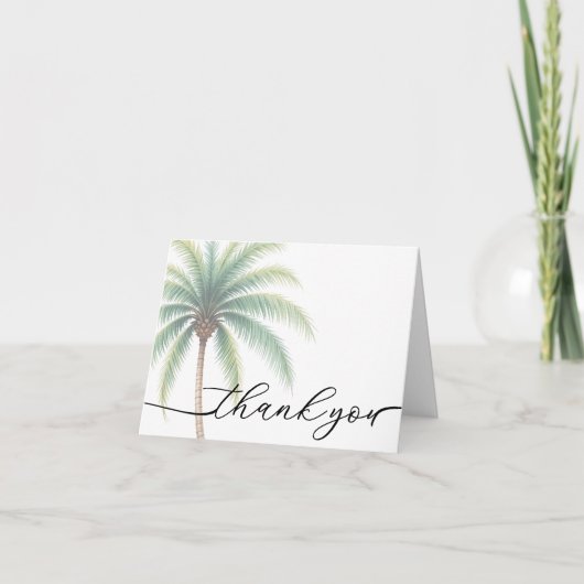Palm Tree Island Destination Wedding Green Bedankkaart (Voorkant)
