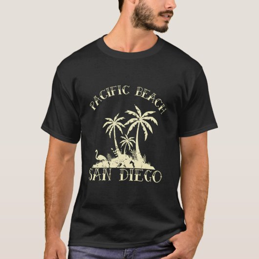 Palm Tree Island Pacific Beach San Diego T-shirt (Voorkant)