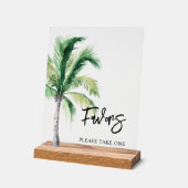 Palm Tree kustbestemming bruiloft gunsten Acryl Bord (Hoek)