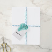 Palm Tree Leaf Gift Label, tropische turkoois Cadeaulabel (Met Touw)