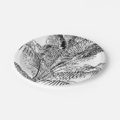 Palm Tree Leaves Black & White Abstract Pattern Papieren Bordje (Gekanteld)