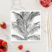 Palm Tree Leaves Black & White Abstract Pattern Servet (Insitu)