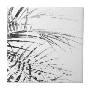 Palm Tree Leaves Minimalism Sketch Tegeltje