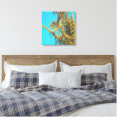 Palm Tree Leaves Turquoise Sky Canvas Afdruk (Insitu (Slaapkamer))