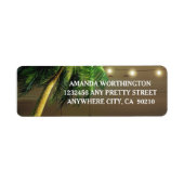 Palm Tree Lights Strand Bruiloft Adresetiketten Etiket (Voorkant)