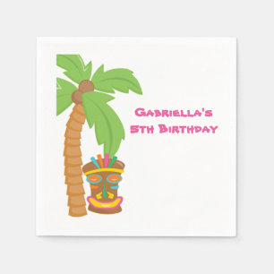 Palm Tree Luau met Tiki Napkin Servet