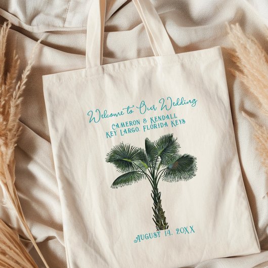 Palm Tree Mariage Bienvenue Sac fourre-tout client