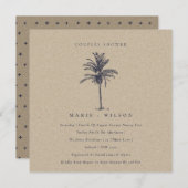 Palm Tree Marine Kraft Couples Invitation de douch (Devant / Derrière)
