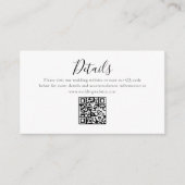 Palm Tree Minimal Script Details QR Code Wedding Informatiekaartje (Voorkant)