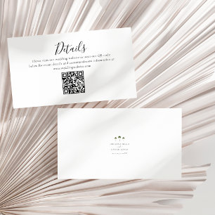 Palm Tree Minimal Script Details QR Code Wedding Informatiekaartje