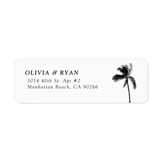 Palm Tree Modern Beach Retouradres Labels (Voorkant)