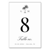 Palm Tree Monogram Elegant Beach Wedding Kaart (Achterkant)