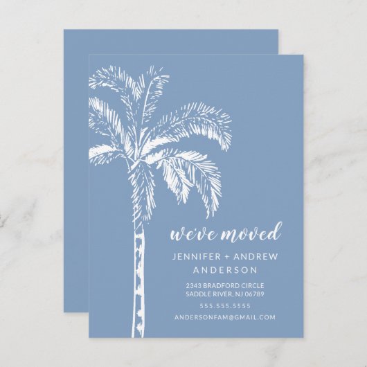 Palm Tree Moving Faire-part moderne (Devant / Derrière)