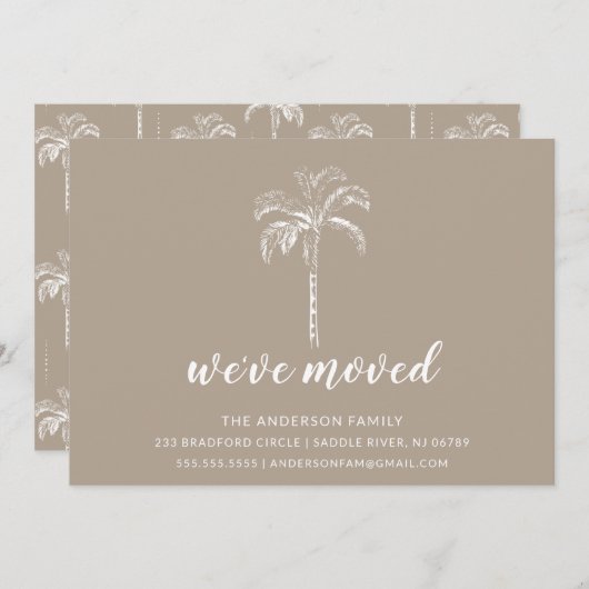 Palm Tree Moving Faire-part moderne (Devant / Derrière)